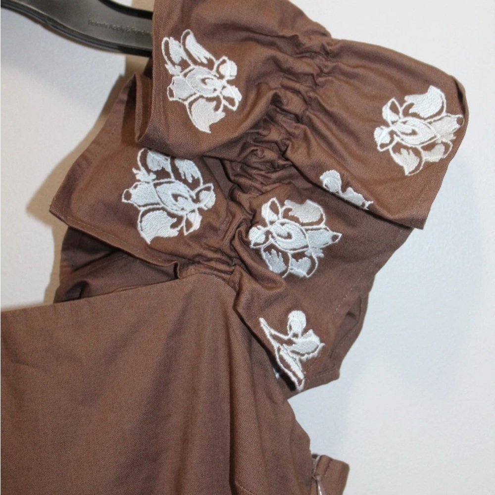 FANM MON Alanya DressElegant Brown Ruffle Dress - Picture 3 of 10
